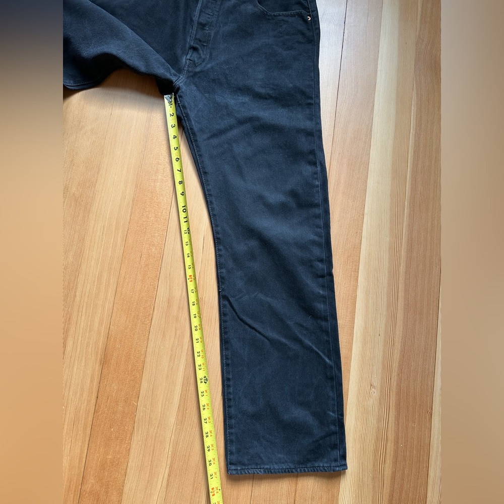 Levi’s 501 Button Fly Jeans Men’s 38x32 Straight Leg Black Made In Mexico - Picture 10 of 12